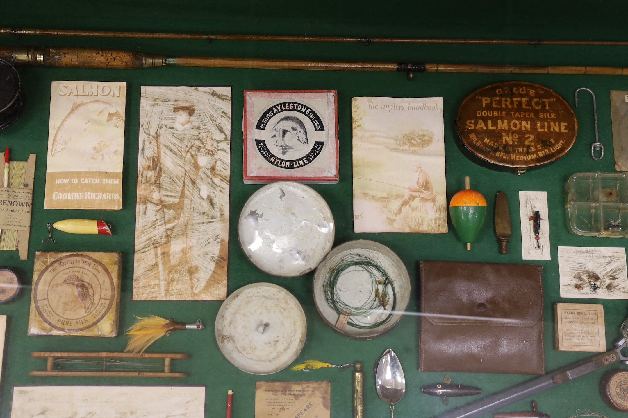 A cased fishing montage 66 x 132cm